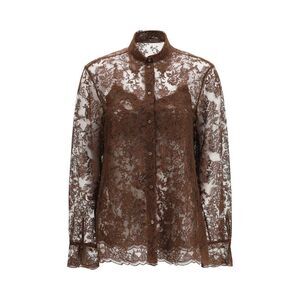 Ermanno Scervino Brown Polyester Pattern Women's Shirt
